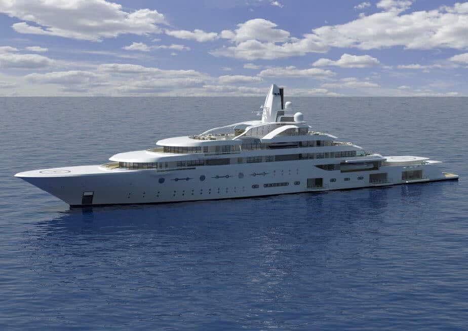 Luxury yacht Project Pollux by Heesen Yachts, featuring sleek design and modern amenities, sailing on calm waters under a blue sky.