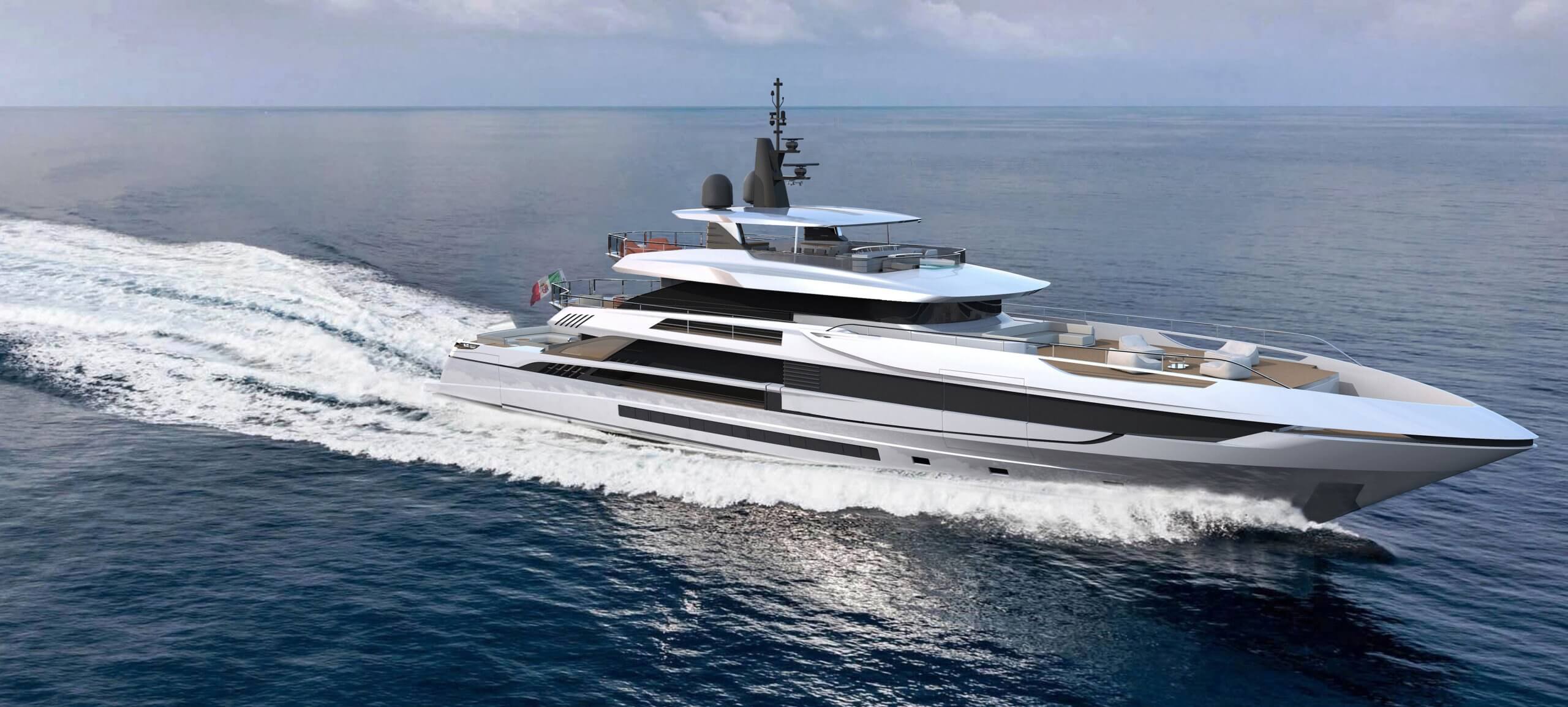 Mangusta Oceano 50 yacht navigating through the ocean, showcasing modern design and luxurious features, highlighted in an article about notable yacht brands for 2020.