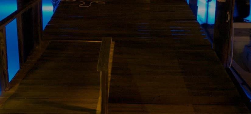 Dock with illuminated edges showcasing LED lighting, emphasizing safety and ambiance for waterfront properties.