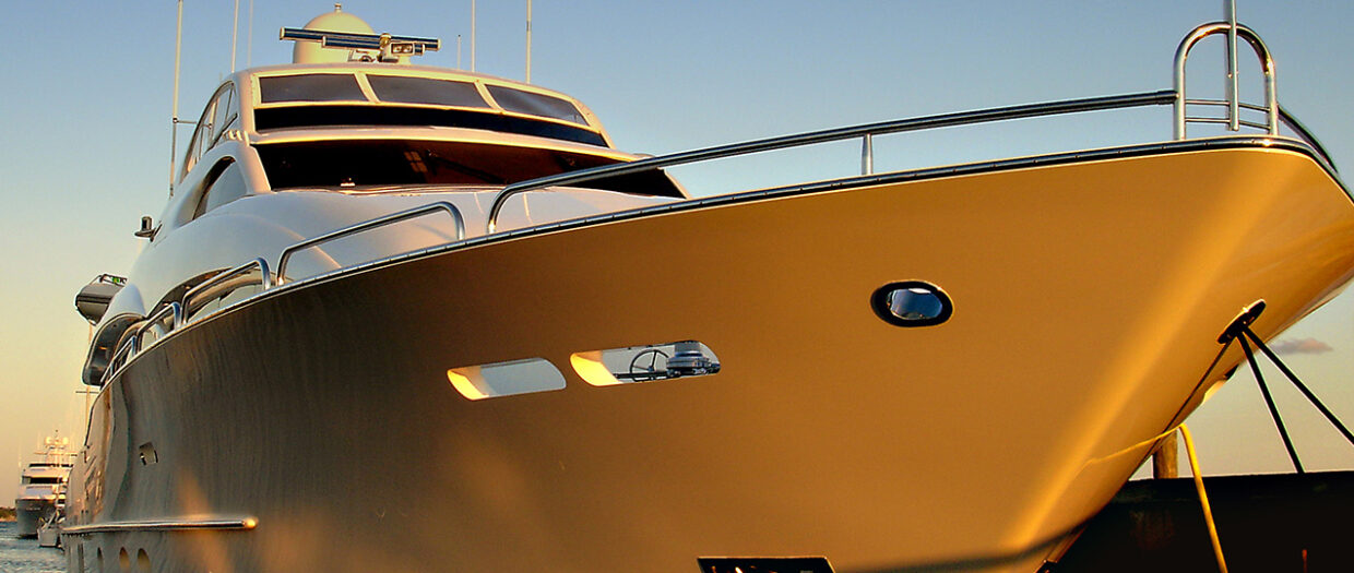 hero cantalupi Luxury yacht with sleek design and polished surface, showcasing marine-grade materials, representing TESS Electrical's LED refit services for enhanced lighting efficiency and quality on superyachts.
