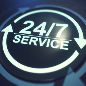 24/7 emergency marine electrical service icon, emphasizing round-the-clock availability for yacht owners in South Florida.