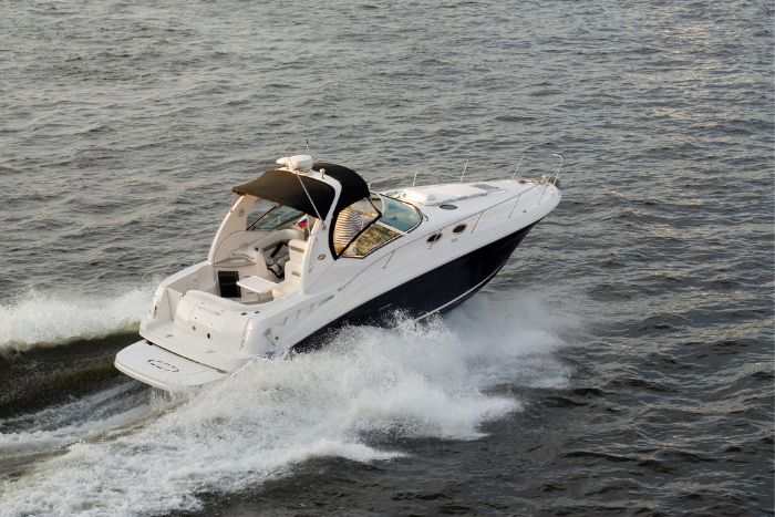 Yacht cruising on water, showcasing marine engineering and electrical systems, relevant to TESS LLC's services at Safe Harbor Savannah Yacht Center.