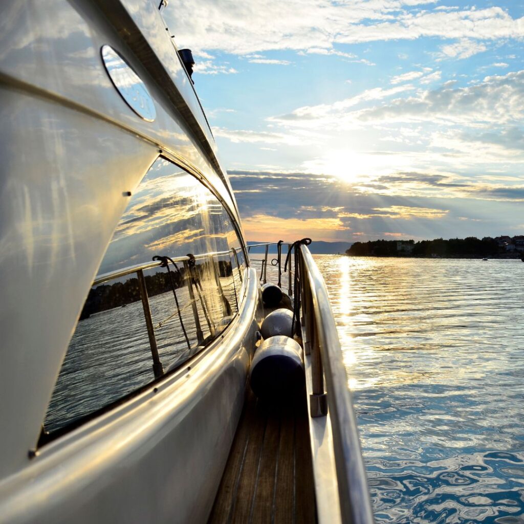yacht sunset