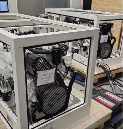 Zenoro generators in modular enclosures, showcasing advanced marine power solutions, designed for reliability and efficiency in the megayacht industry.