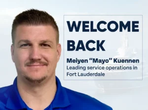 Meiyen “Mayo” Kuennen, TESS Electrical Service Manager, featured in welcome back announcement for Fort Lauderdale operations.